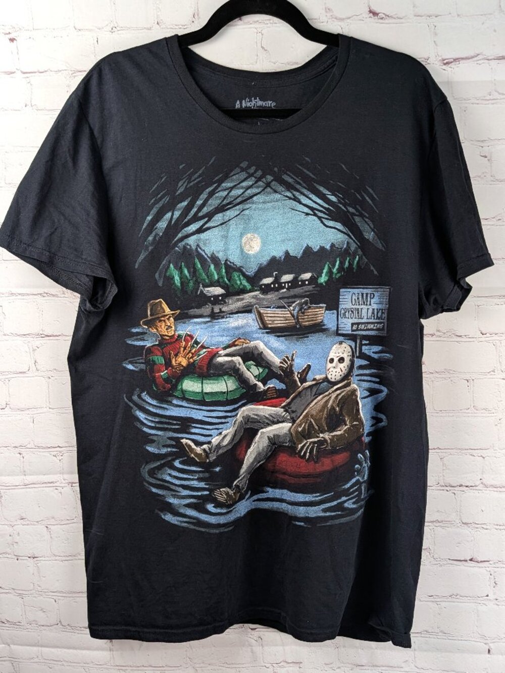 Nightmare on Elm Street Freddy & Jason Camp Crystal Lake Tee L